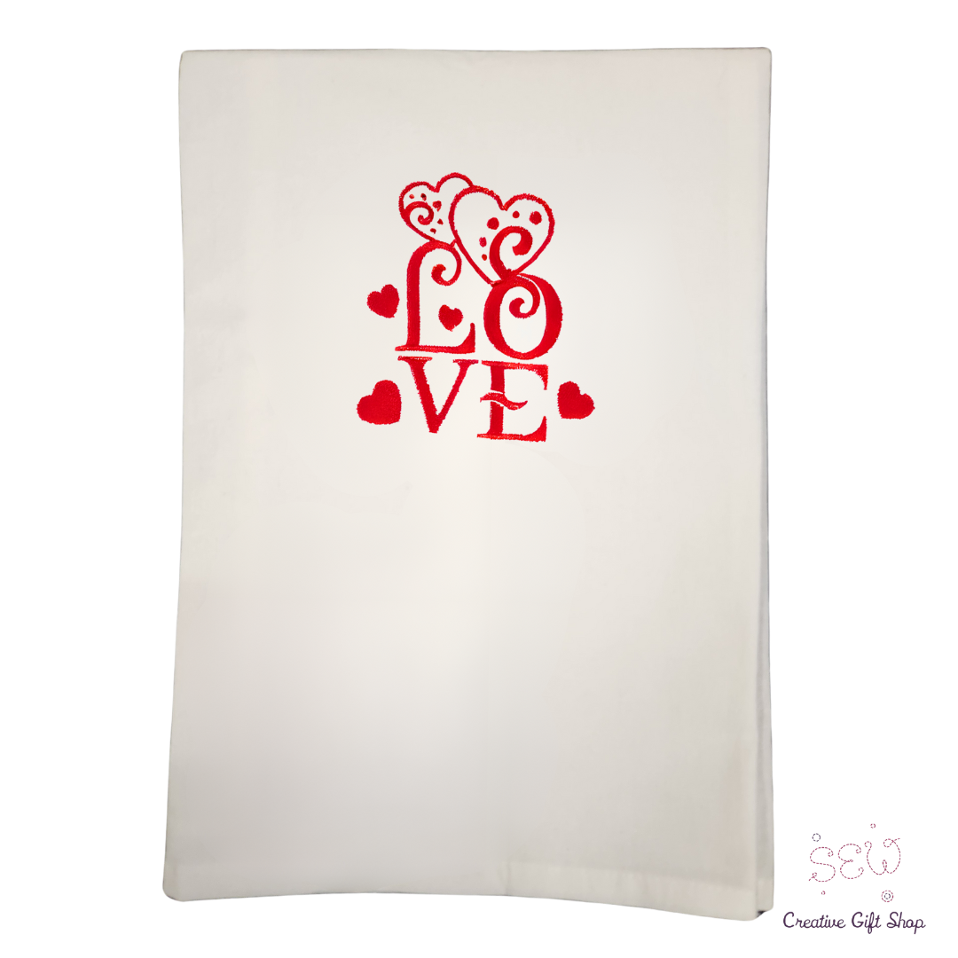 Love Embroidered Towel