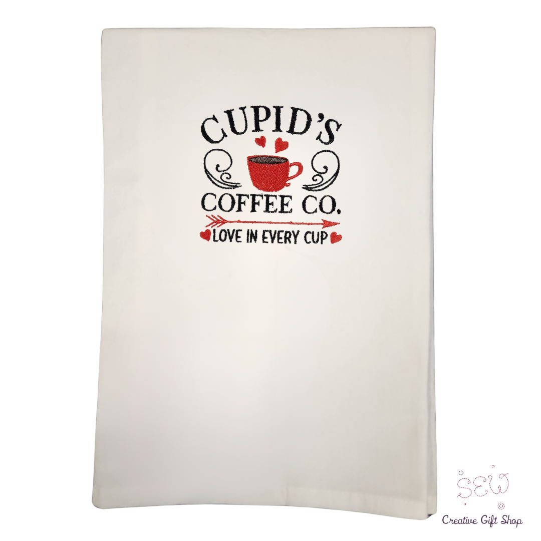 Cupid's Coffee Co. Embroidered Towel
