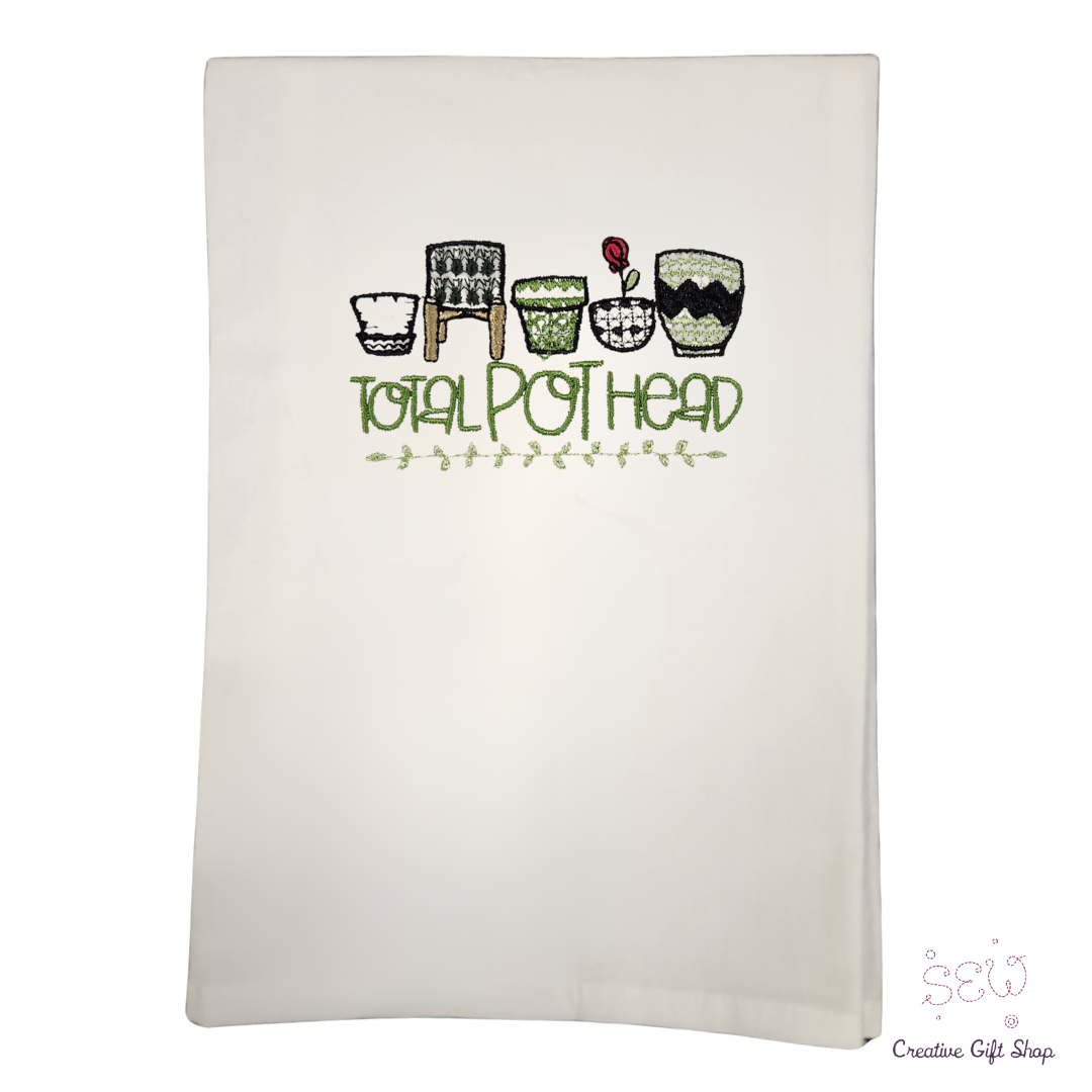 Total Pot Head Embroidered Towel