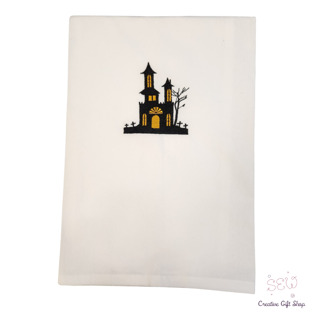 Haunted House Embroidered Towel