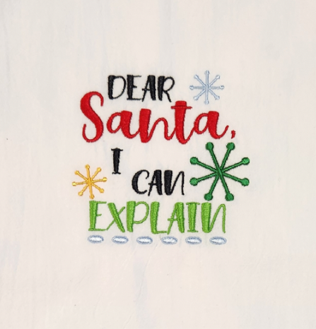 Dear Santa I can explain Embroidered Towel