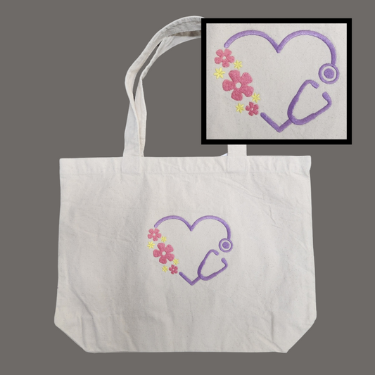 Stethoscope flowers Tote Bag