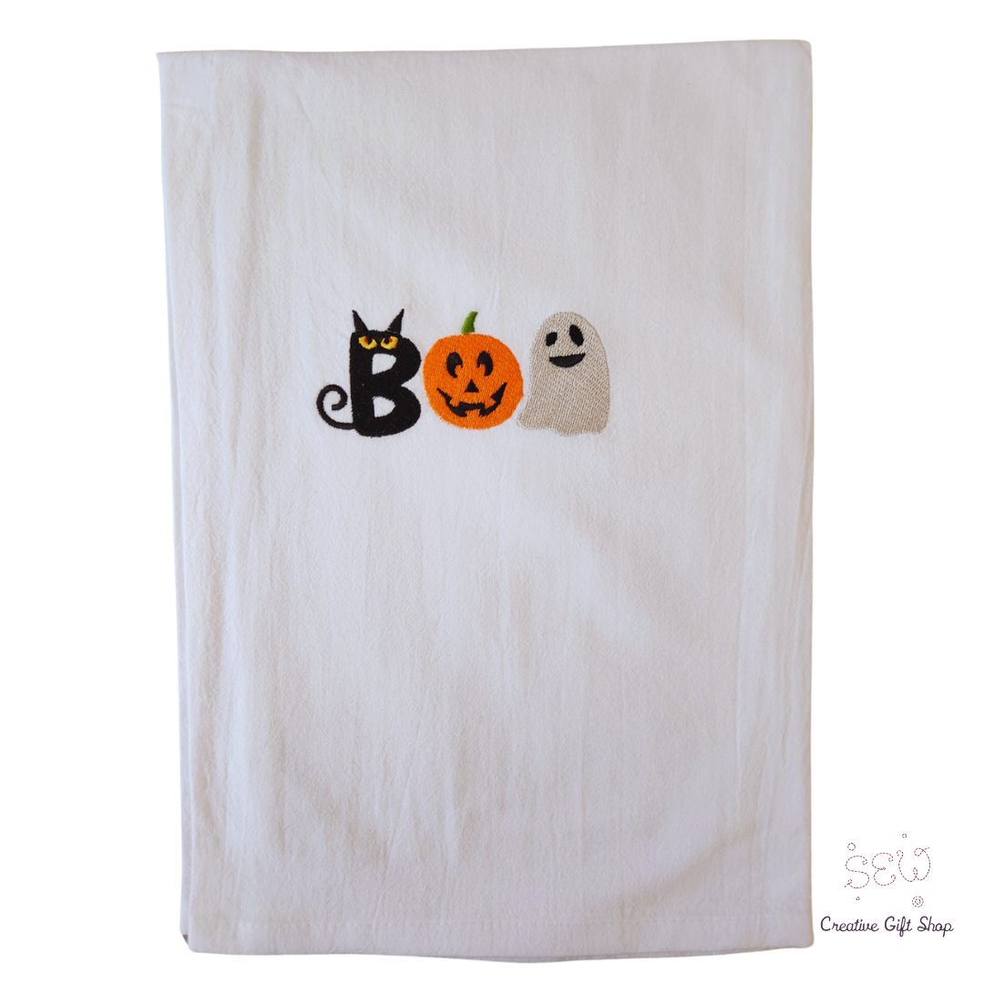 Boo Embroidered Towel