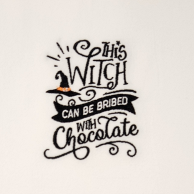 This witch can be bribed with chocolate Embroidered Towel
