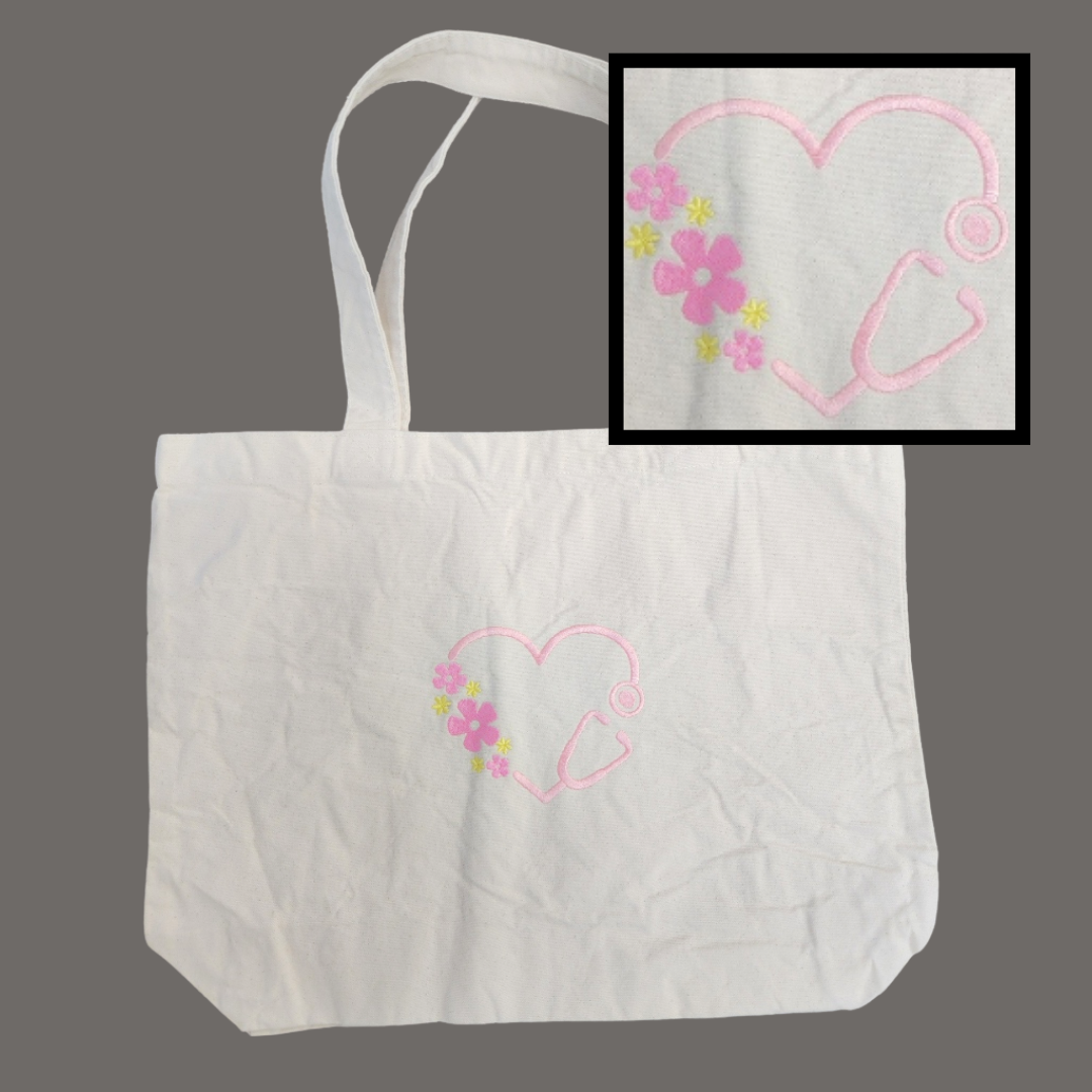 Stethoscope flowers Tote Bag