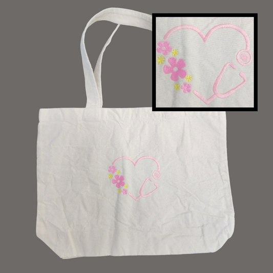Stethoscope flowers Tote Bag