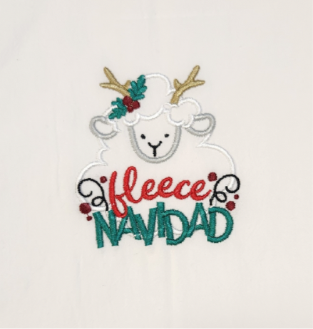 Fleece Navidad Embroidered Towel