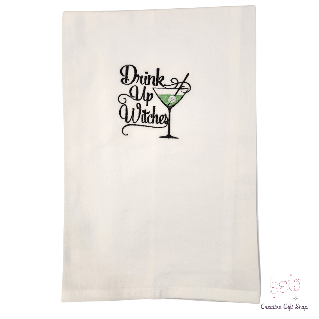 Drink up witches Embroidered Towel