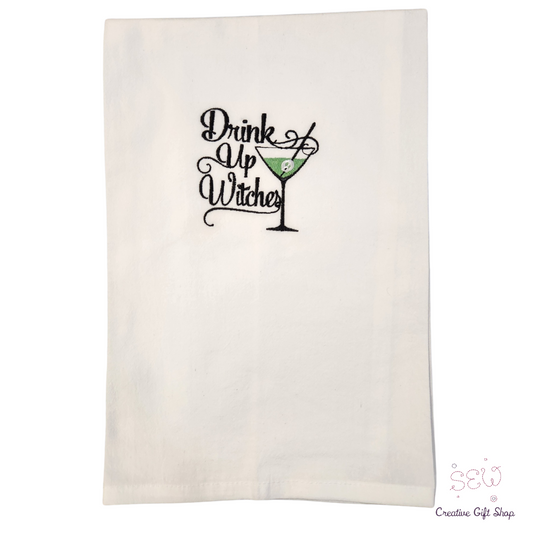 Drink up witches Embroidered Towel