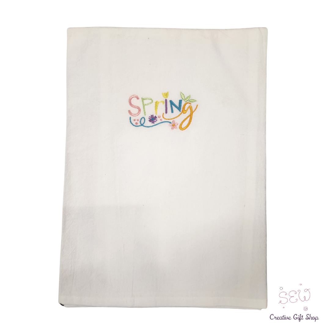 Spring Embroidered Towel