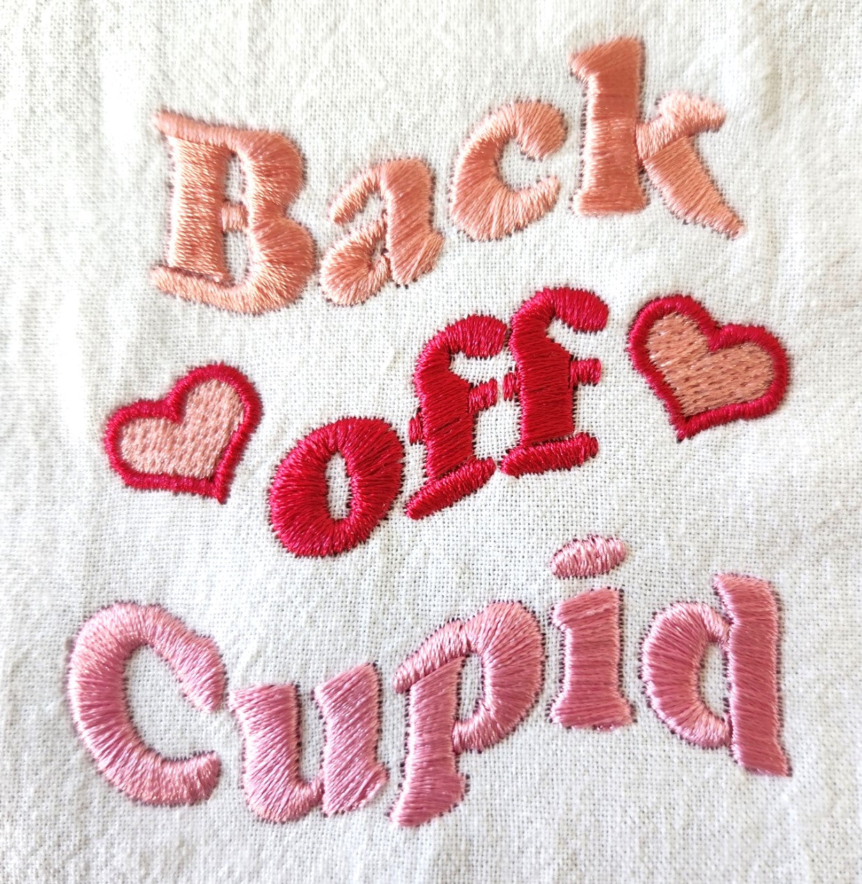 Back off Cupid Embroidered Towel