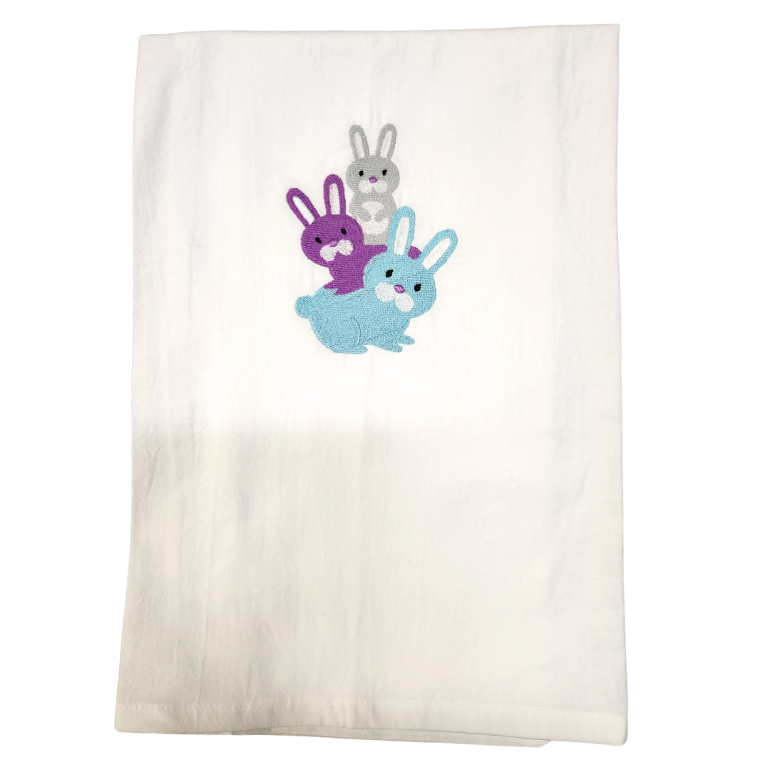 Bunny tower Embroidered Towel