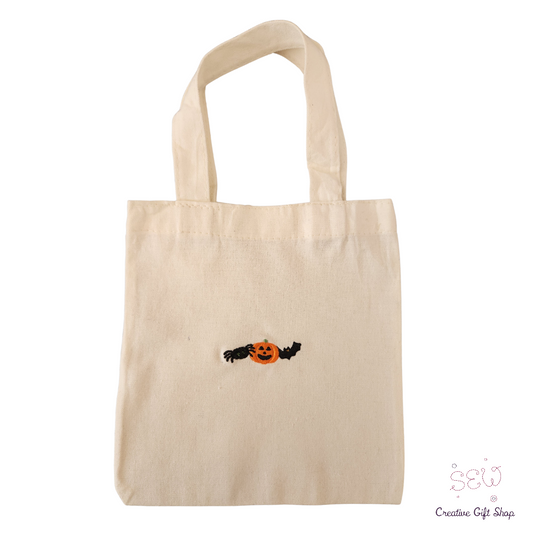 Spider, Jack-o-lantern, Bat - Small Halloween Tote Bag