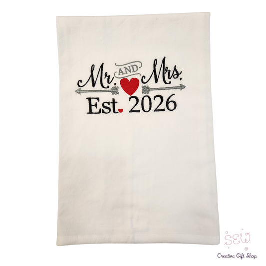 2026 Mr. & Mrs. Embroidered Towel