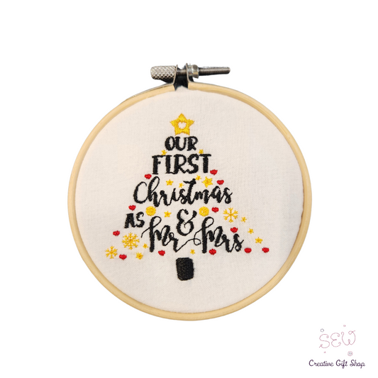 Our first Christmas as Mr. and Mrs. Embroidered Ornament