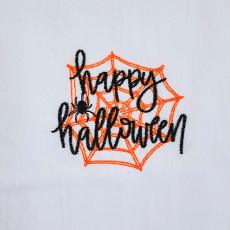 Happy Halloween spiderweb Embroidered Towel