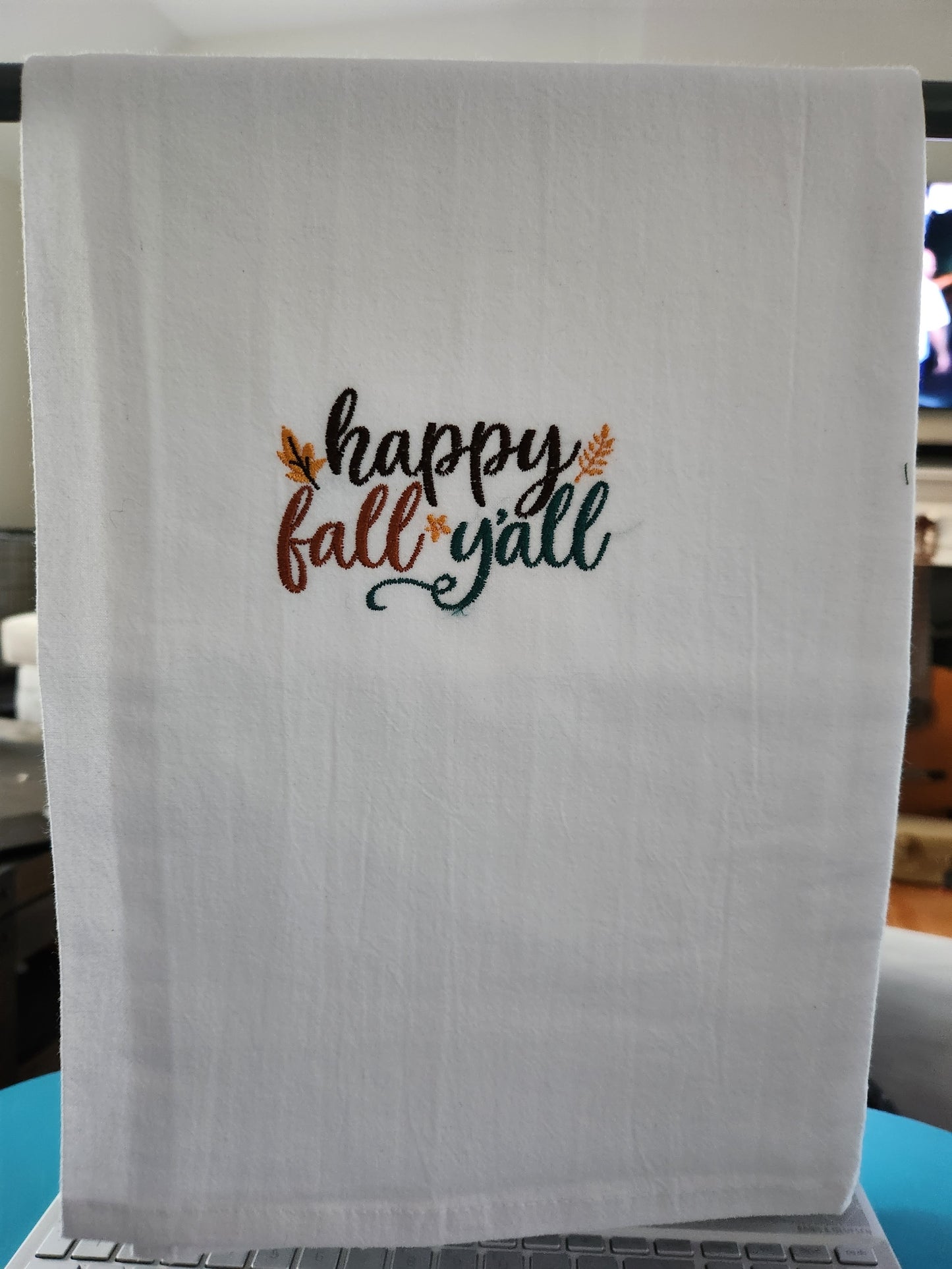 Happy fall y'all Embroidered Towel