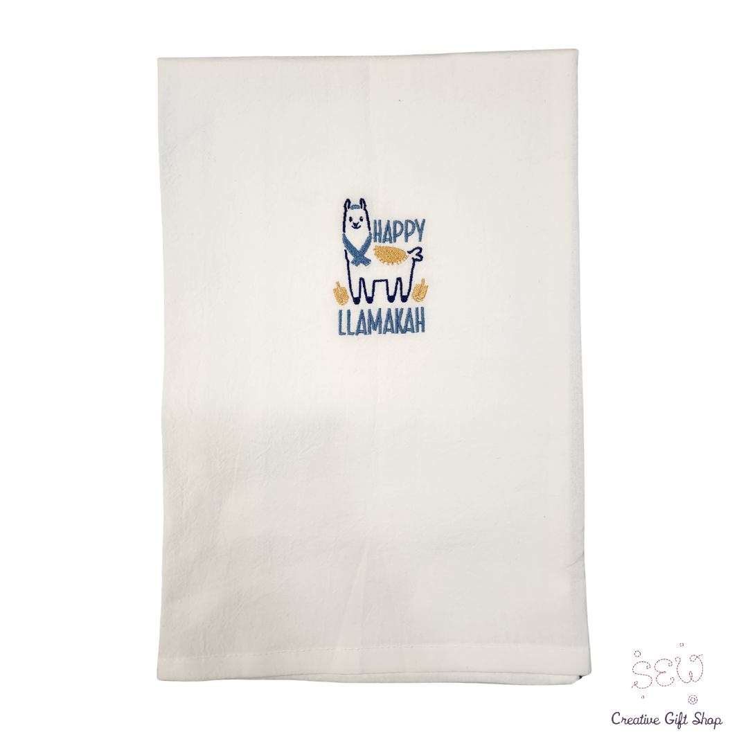 Happy Llamakah Embroidered Towel