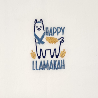 Happy Llamakah Embroidered Towel