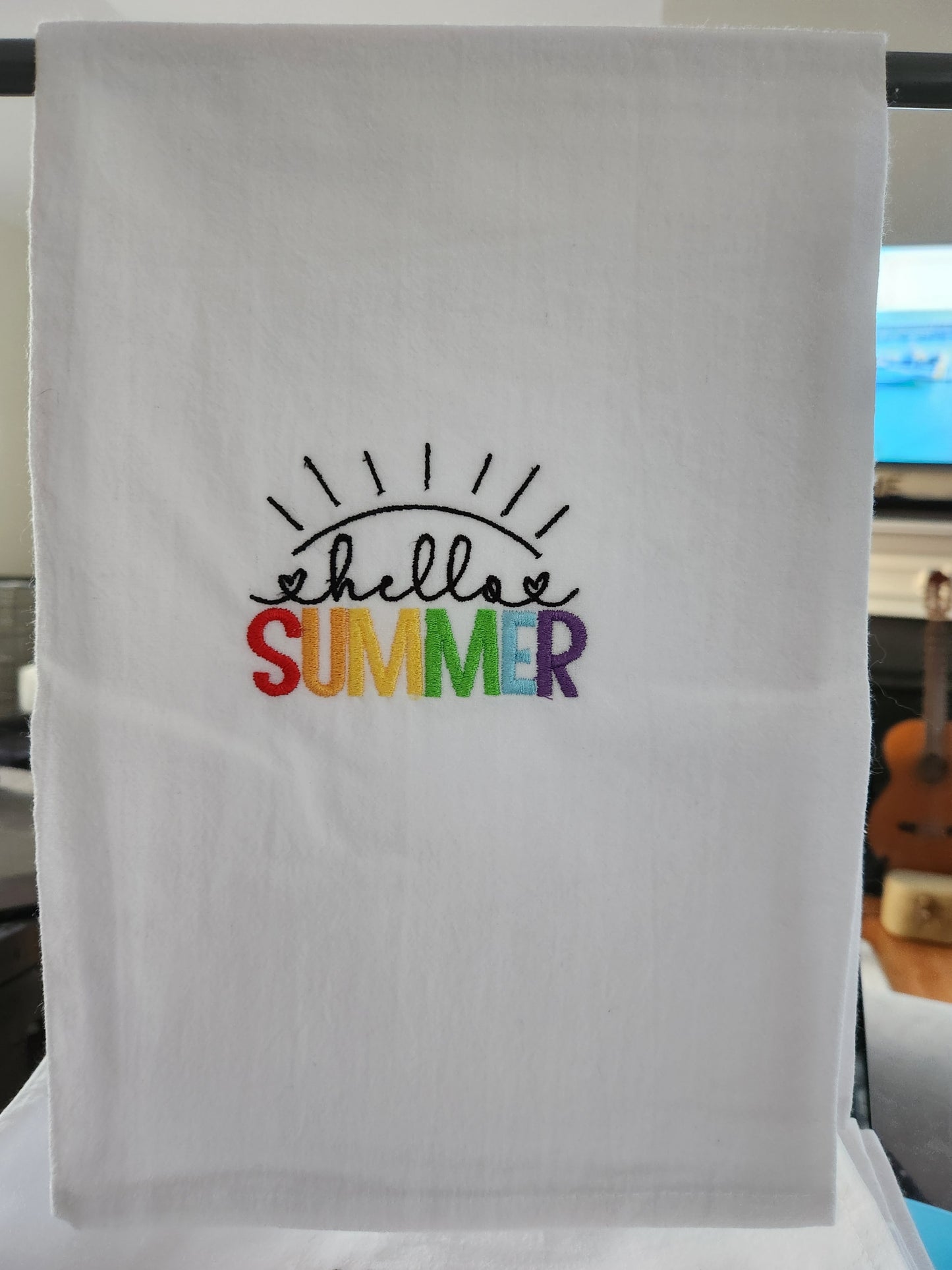 Hello summer Embroidered Towel