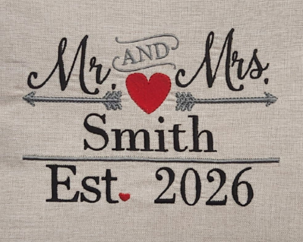Personalized Wedding Pillow with cover and insert