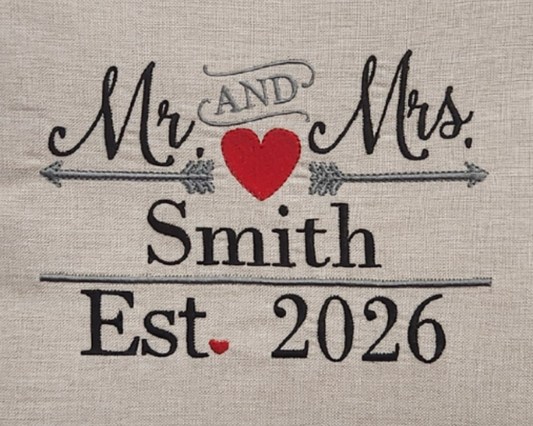 Personalized Wedding Pillow with cover and insert