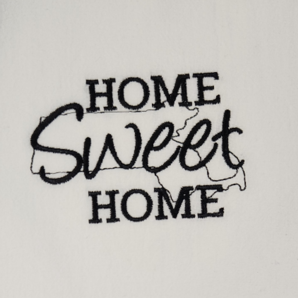 Home sweet home Massachusetts Embroidered Towel