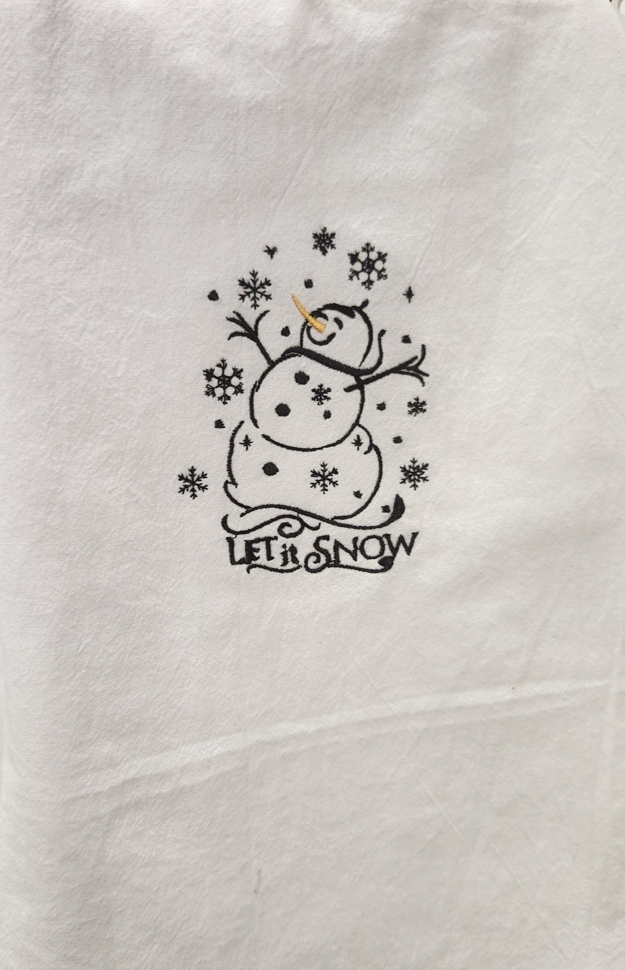 Let it Snow Embroidered Towel