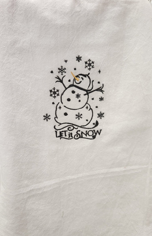 Let it Snow Embroidered Towel