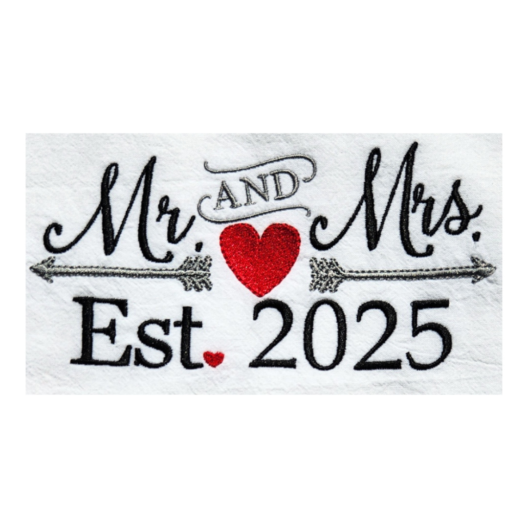 2025 Mr. & Mrs. Est. Embroidered Towel