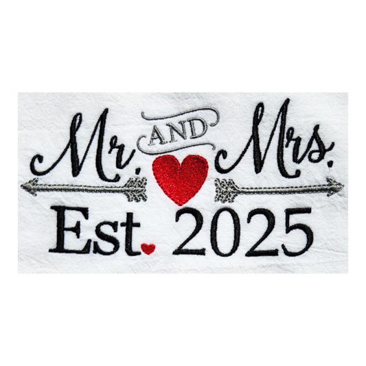 2025 Mr. & Mrs. Est. Embroidered Towel
