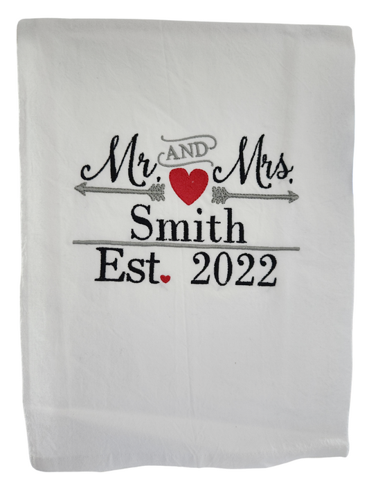 Personalized Embroidered Wedding Towel