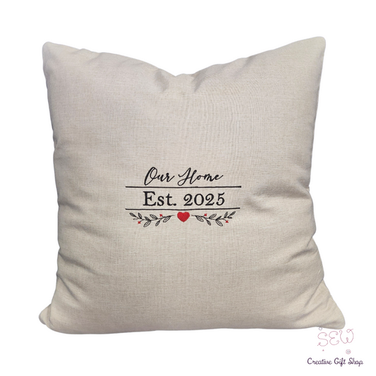 Our Home Est. 2025 Pillow with cover and insert