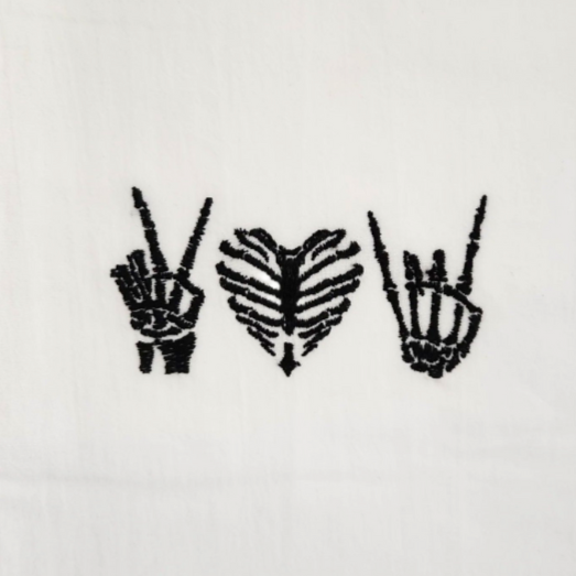 Peace love rock n roll Embroidered Towel