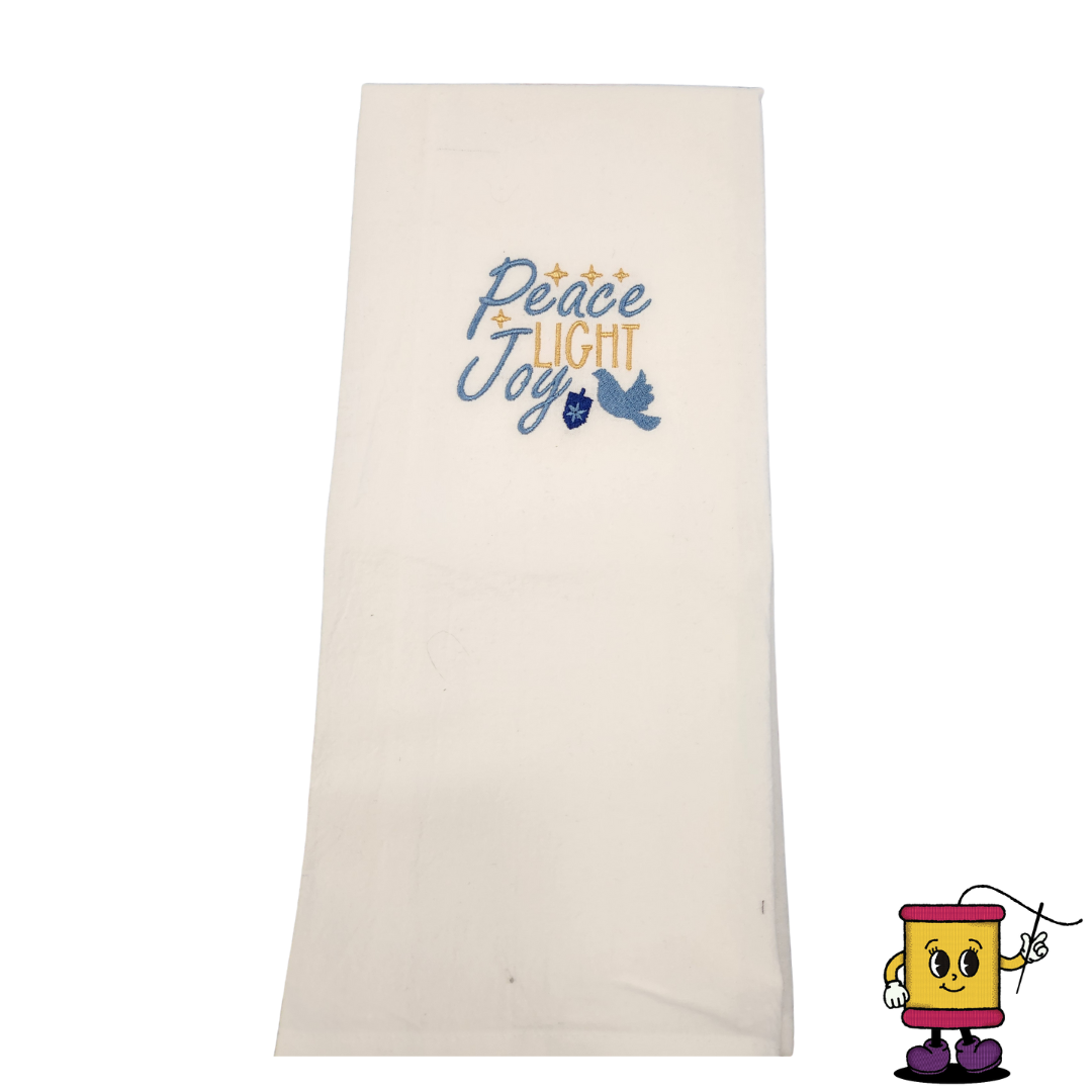 Peace light joy Embroidered Towel