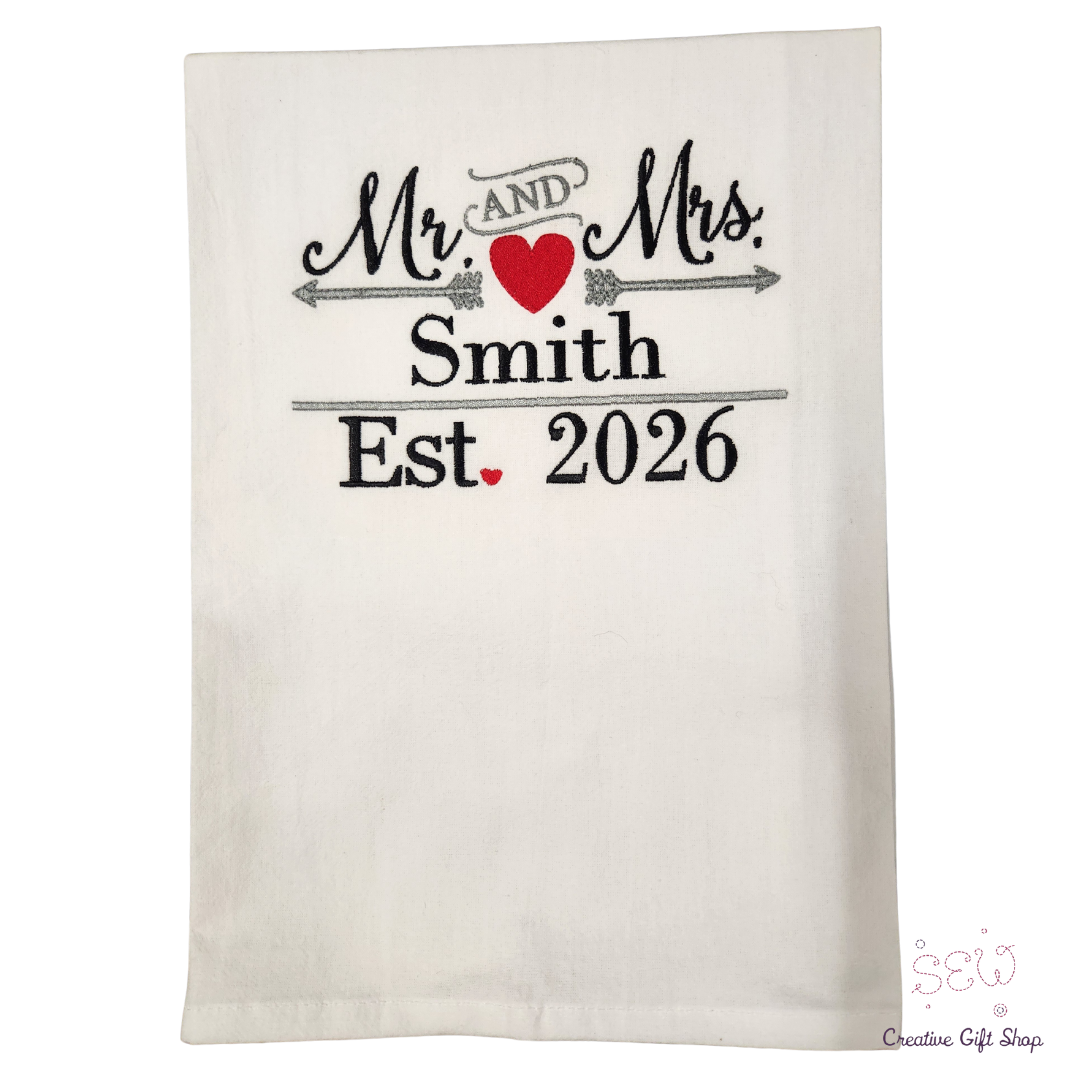 Personalized Embroidered Wedding Towel