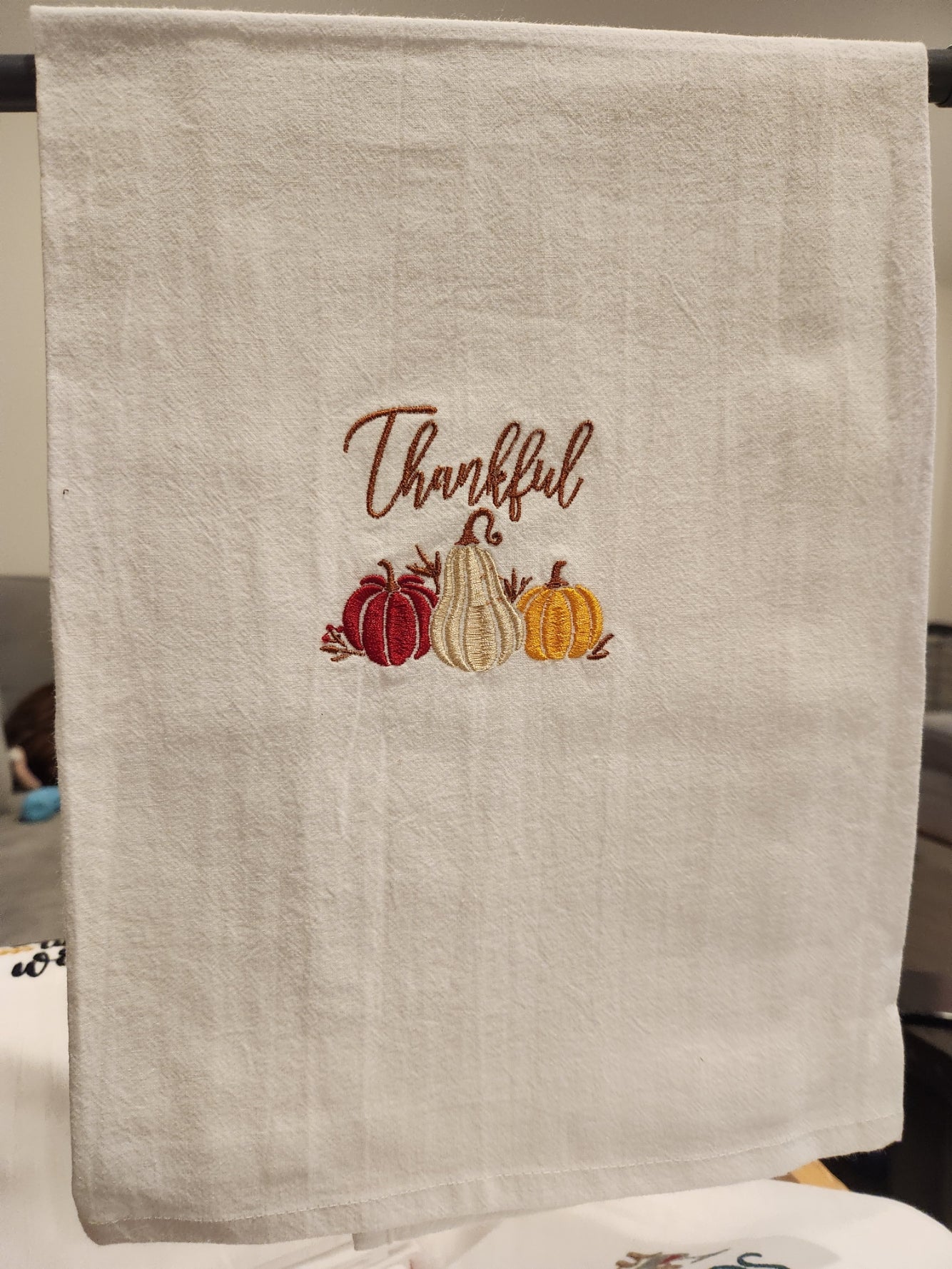 Thankful Embroidered Towel