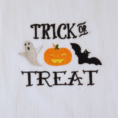 Trick or Treat Embroidered Towel