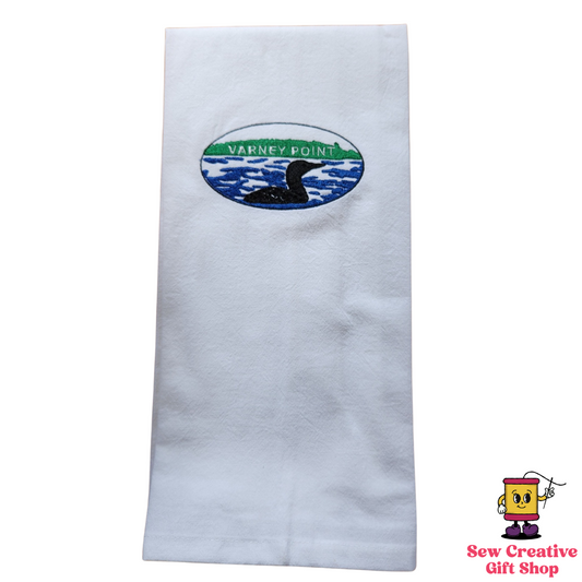 Varney Point Embroidered Kitchen Towel