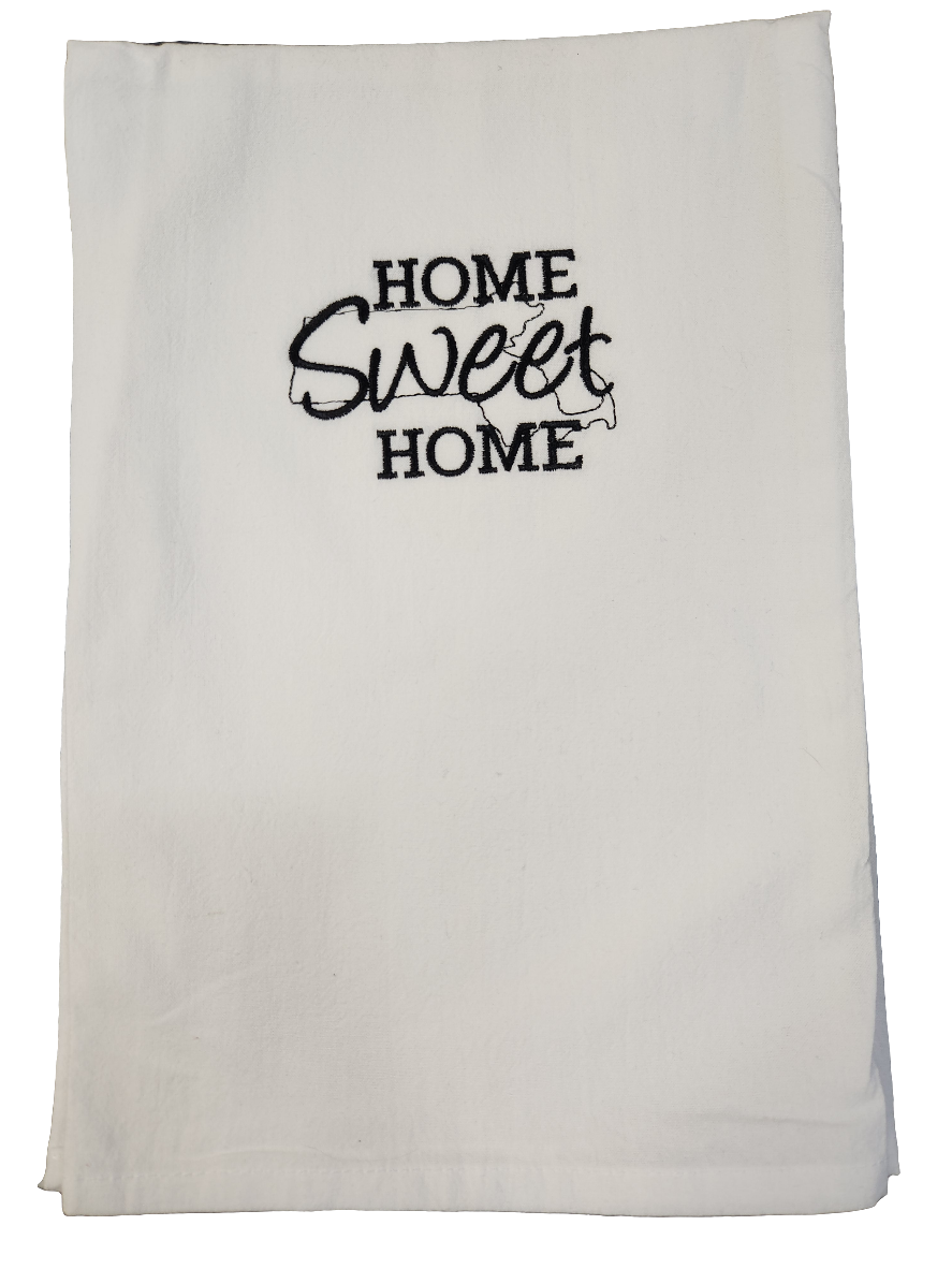 Home sweet home Massachusetts Embroidered Towel
