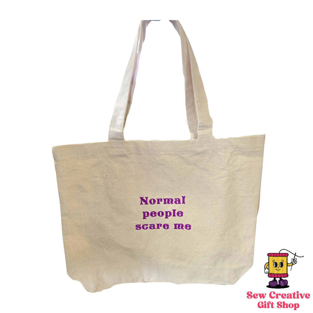 Normal people scare me Tote Bag