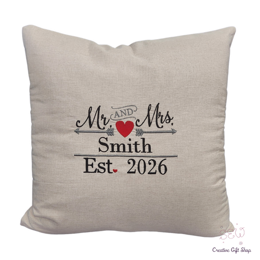 Personalized Wedding Pillow with cover and insert