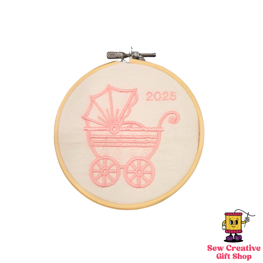 2025 Baby Carriage Embroidered Ornament