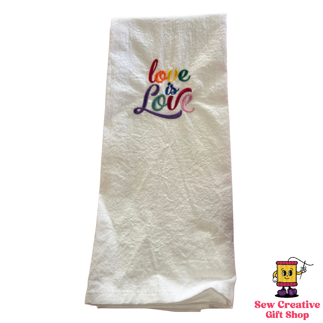 Love is Love Rainbow Embroidered Towel