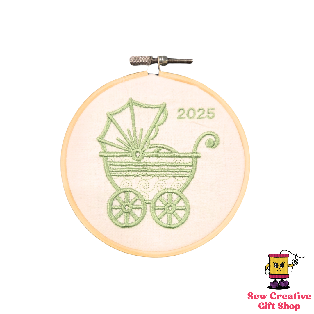 2025 Baby Carriage Embroidered Ornament