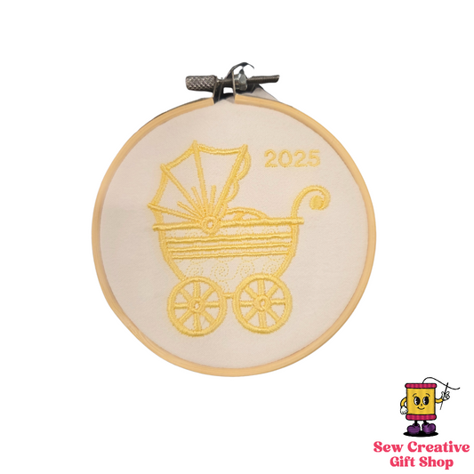 2025 Baby Carriage Embroidered Ornament