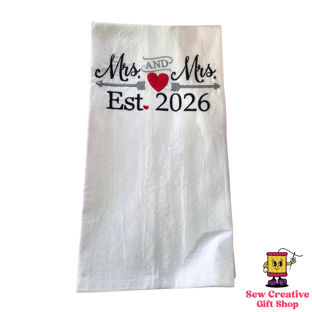 2026 Mrs. & Mrs. Embroidered Towel