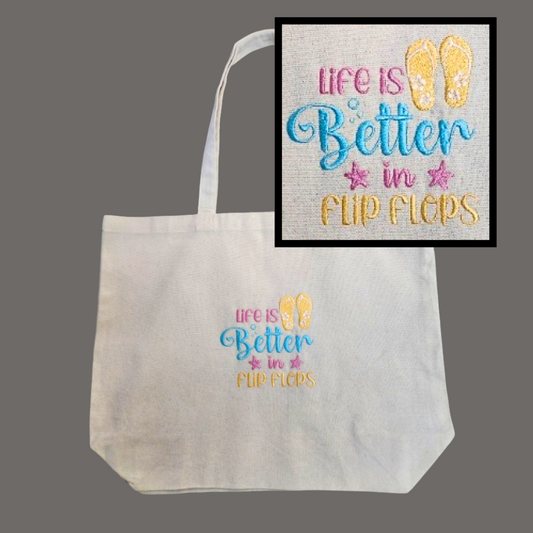 Life is better in flip flops Tote Bag