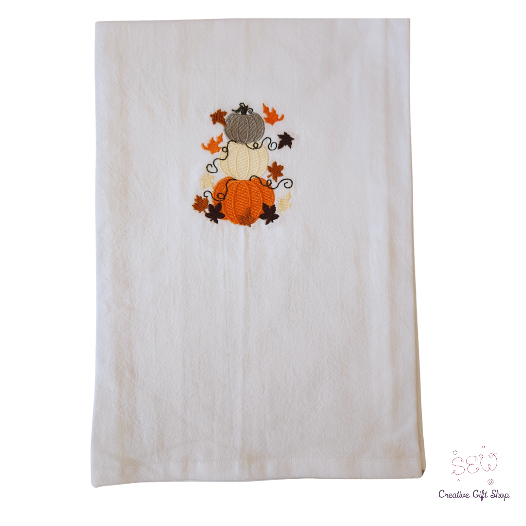 Pumpkins Embroidered Towel