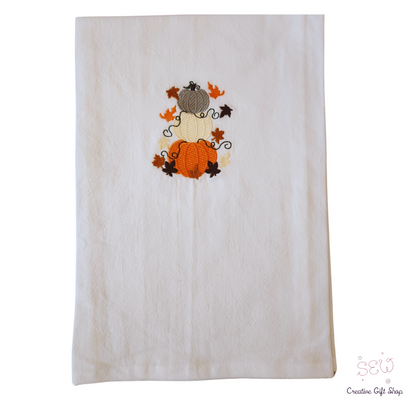 Pumpkins Embroidered Towel